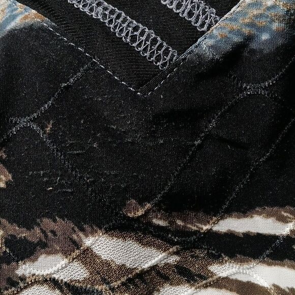 Libra multi print tunic black white tan  blouse Sz XL - Picture 9 of 9